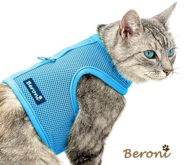 Kitty Jacket harnais anti-fuite pour chat souple CLASSIC bleu clair